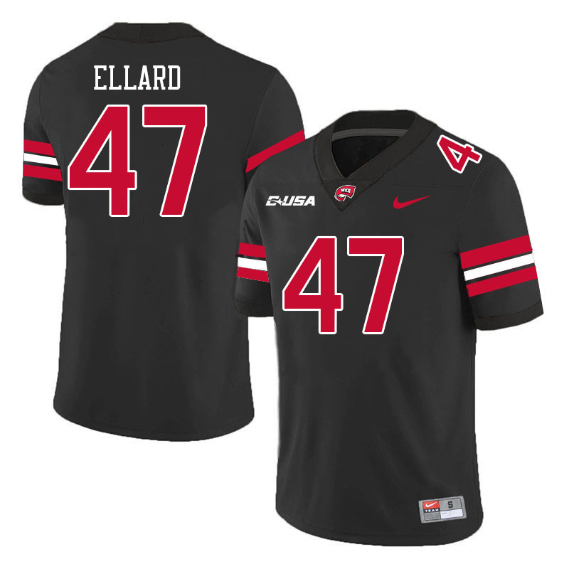 Western Kentucky Hilltoppers #47 Tom Ellard College Football Jerseys Stitched Sale-Black